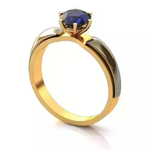Golden Engagement Ring With Sapphire 4