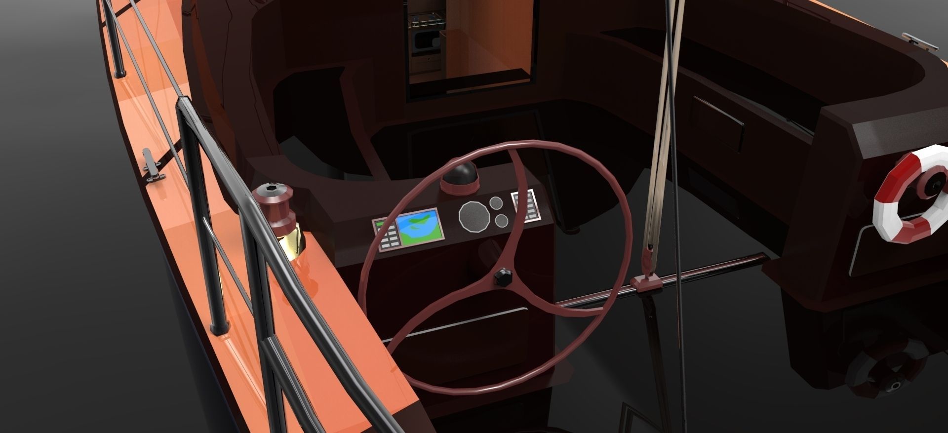 Sailboat floating in water Free 3D model_11