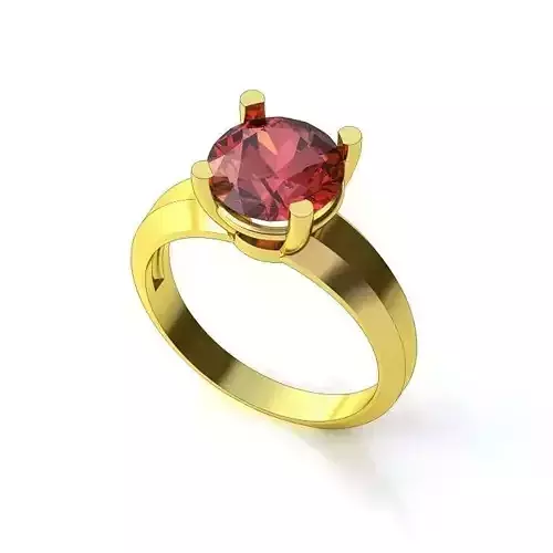 Golden Engagement Ring With Ruby 5