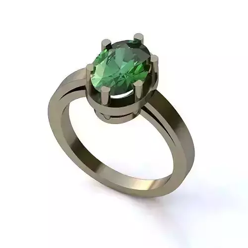 White Gold Engagement Ring With Emerald