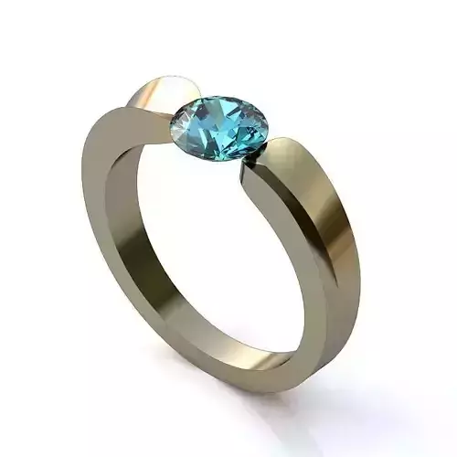 White Gold Engagement Ring With Gemstone 1