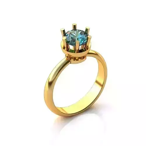 Golden Engagement Ring With Gemstone 3