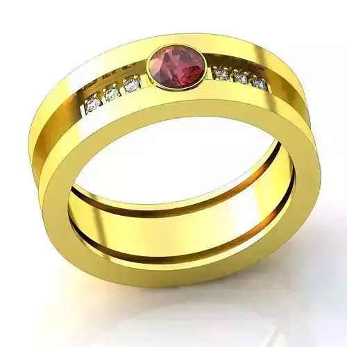 Golden Engagement Ring With Ruby 6