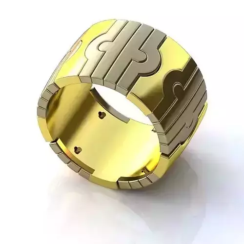 Wide Band Gold Wedding Ring