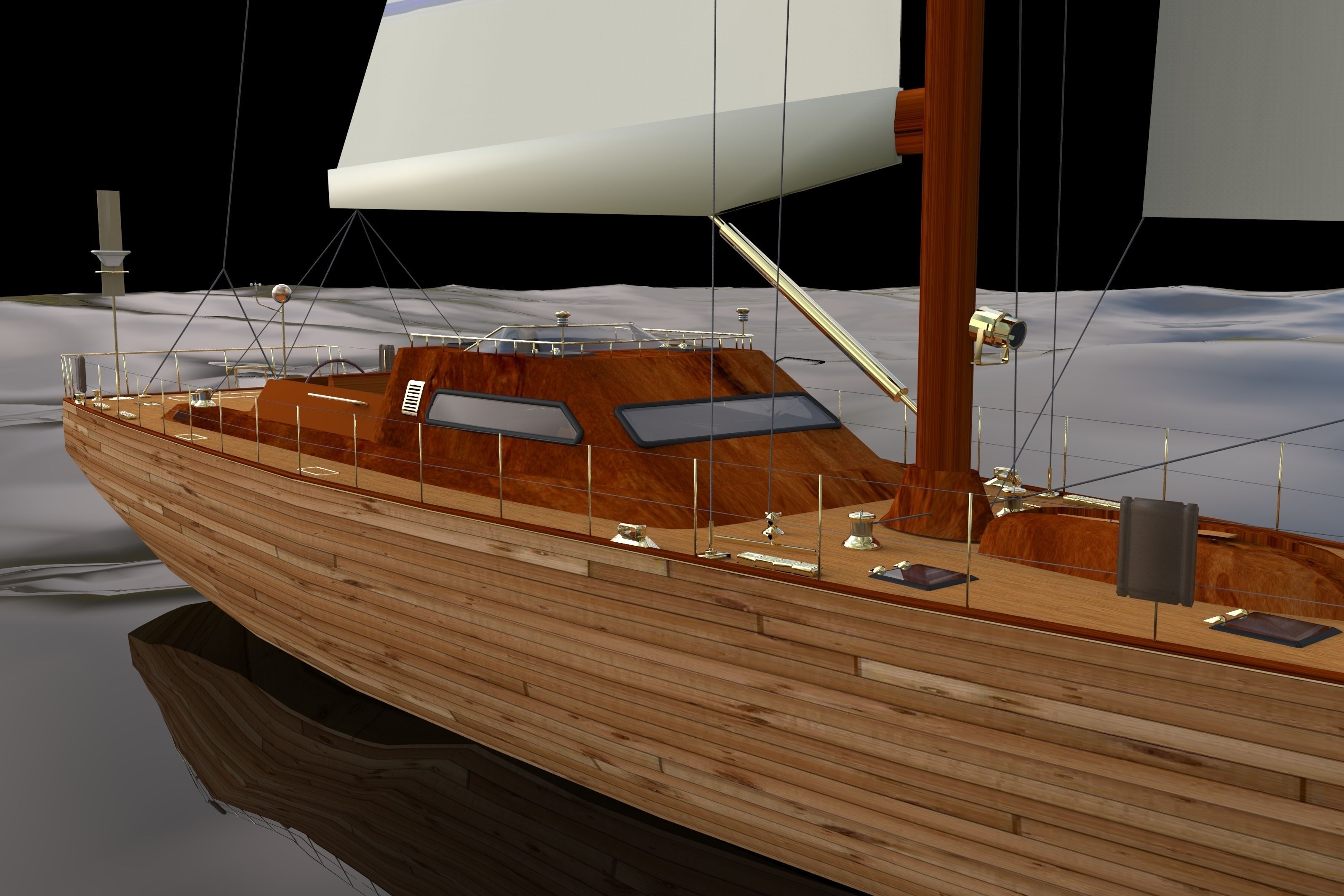 Sailboat design Free 3D model_10