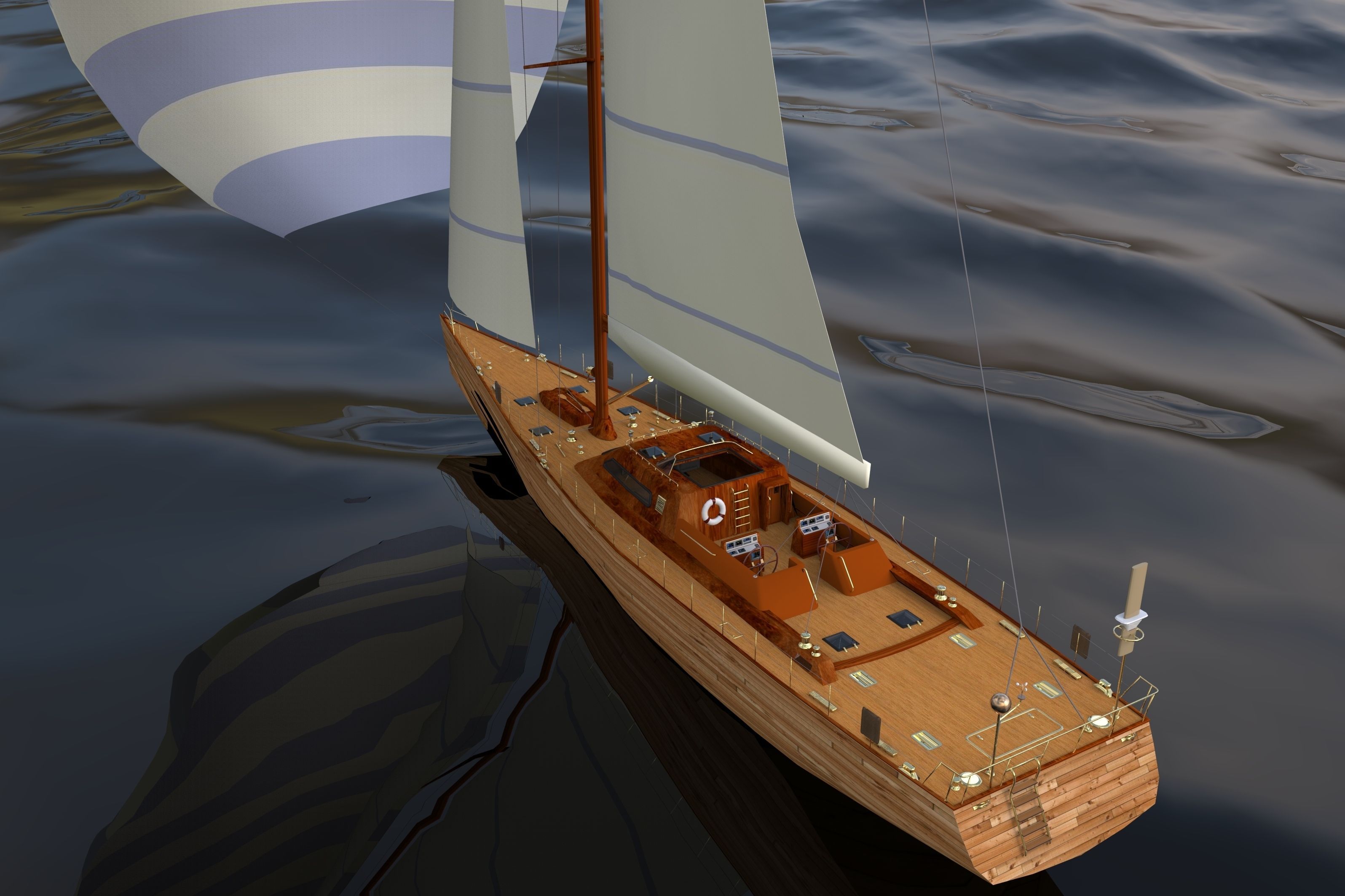Sailboat design Free 3D model_15
