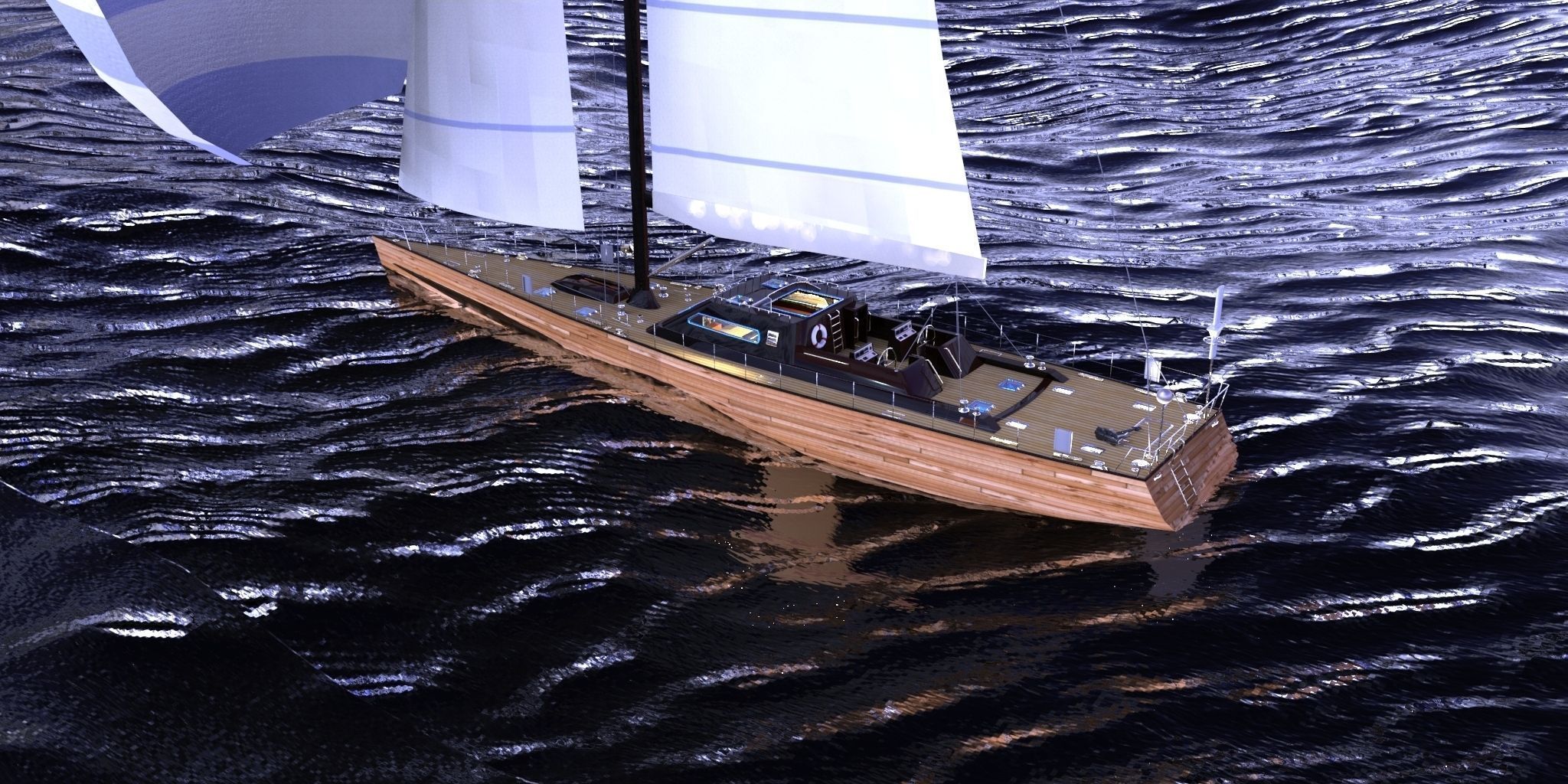 Sailboat design Free 3D model_18