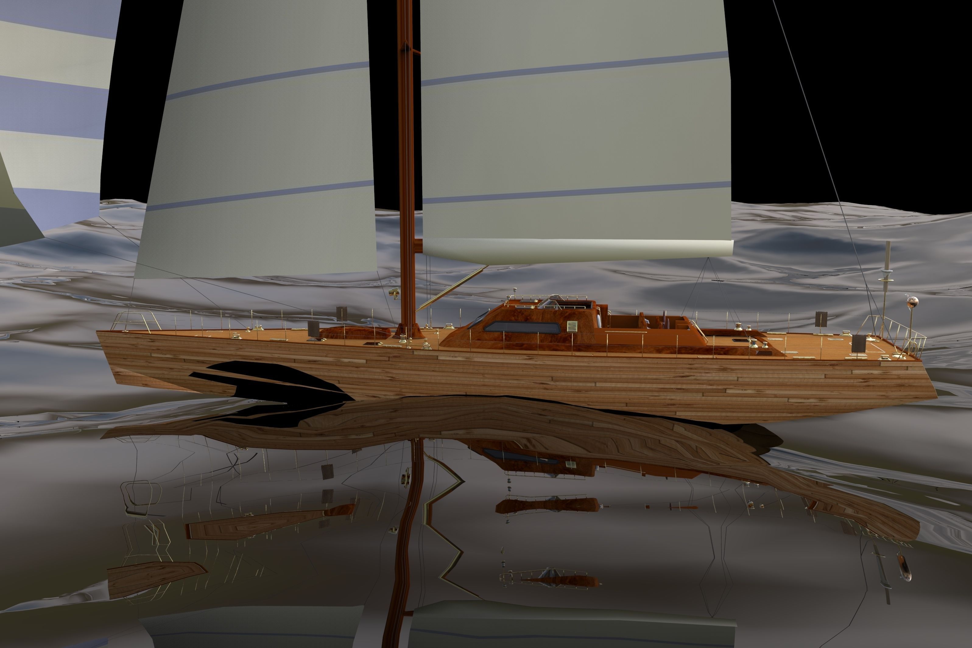 Sailboat design Free 3D model_12