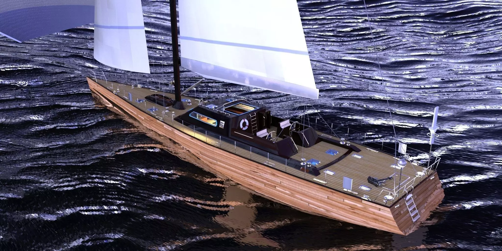 Sailboat design Free 3D model_0
