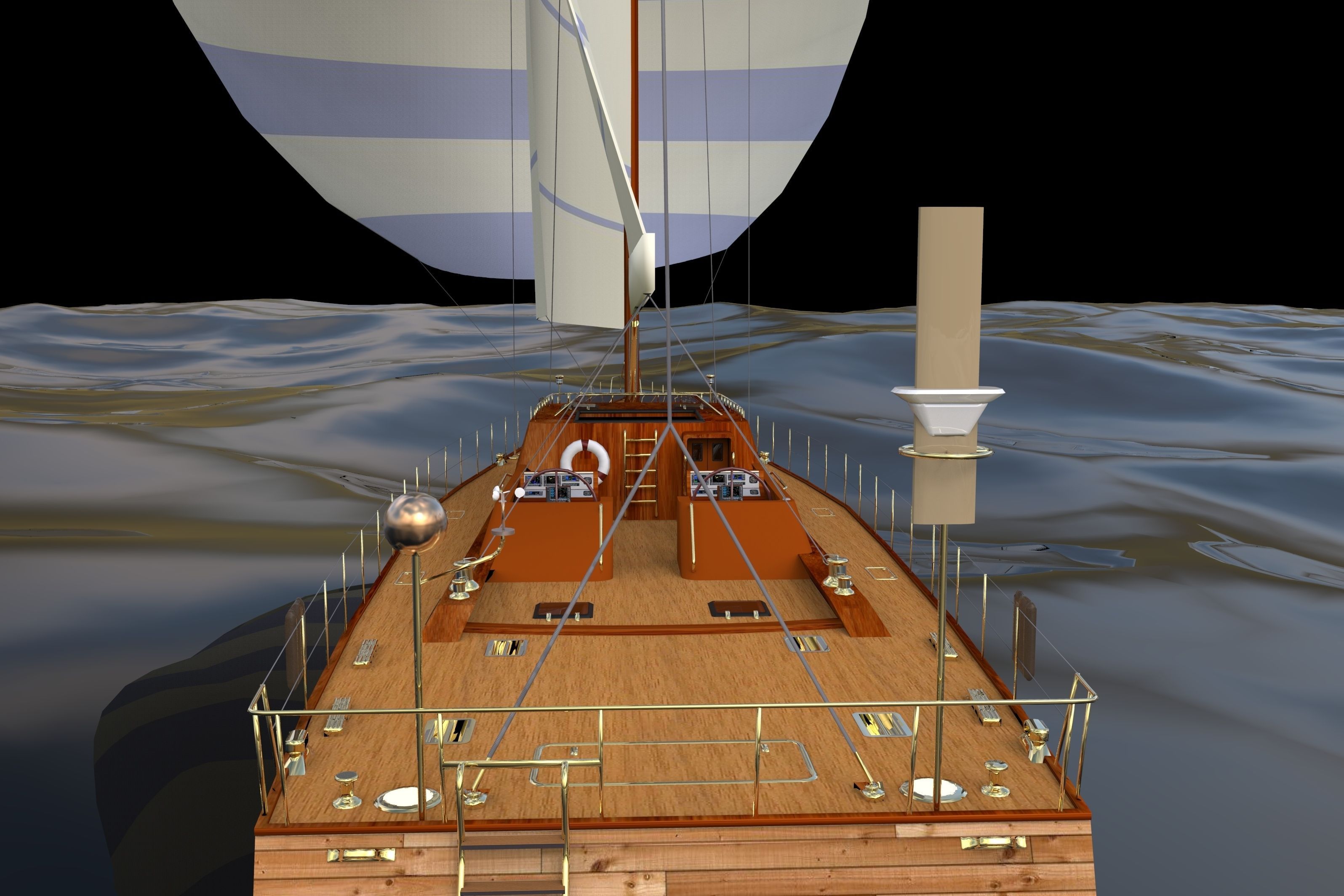 Sailboat design Free 3D model_11