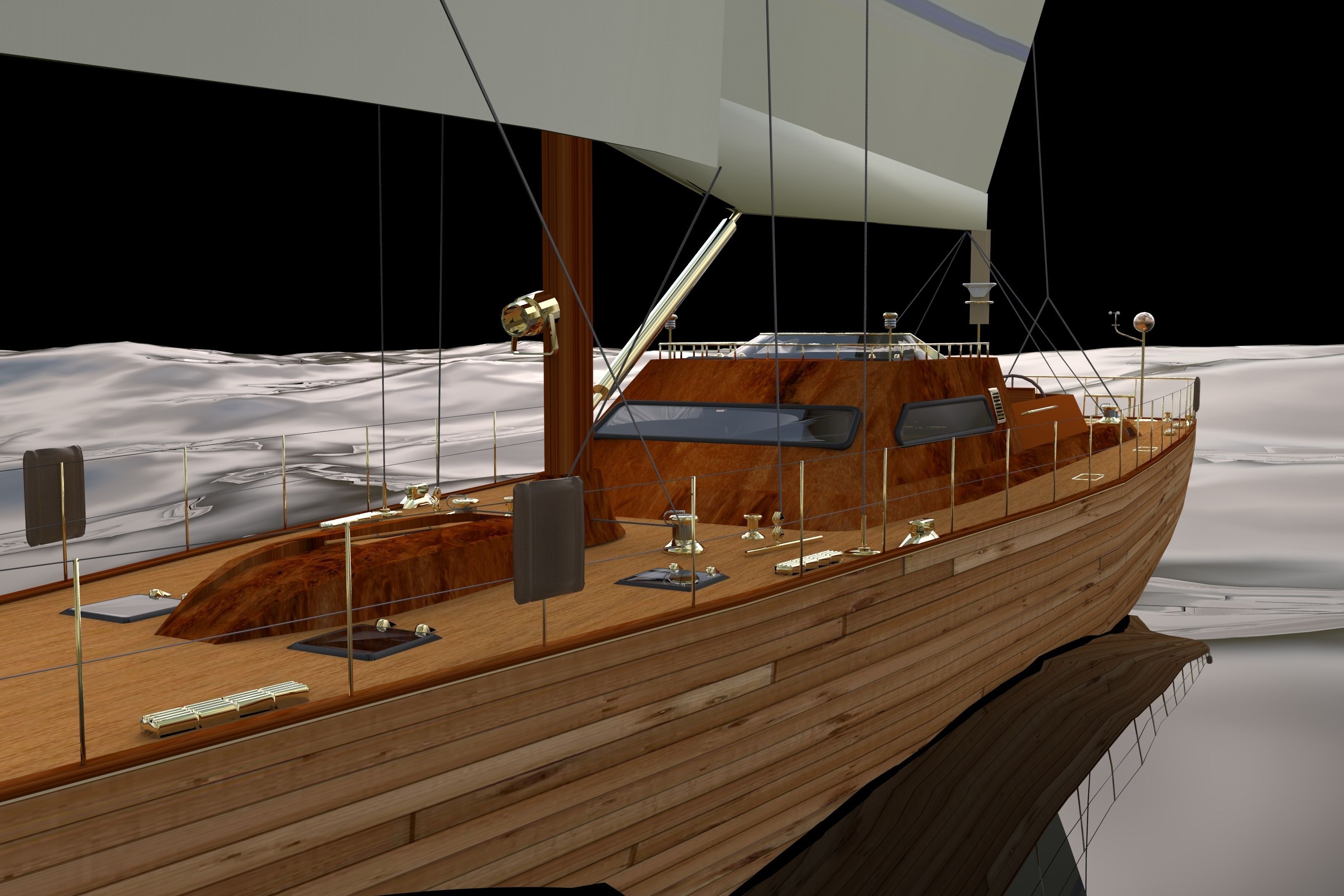 Sailboat design Free 3D model_13