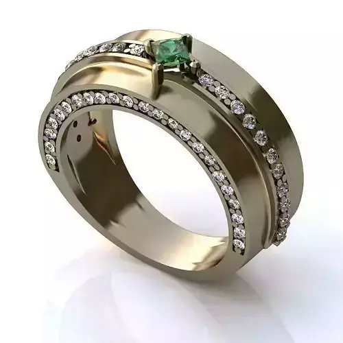 White Gold Engagement Ring With Emerald 1