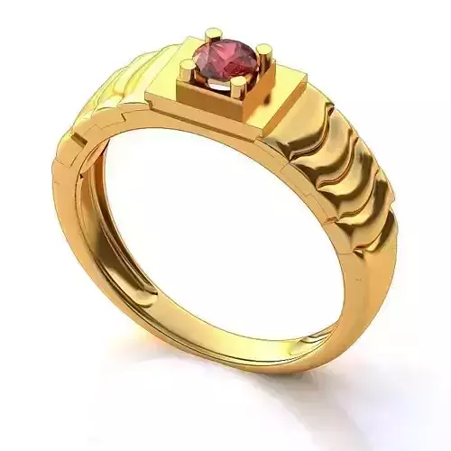 Golden Engagement Ring With Ruby 7