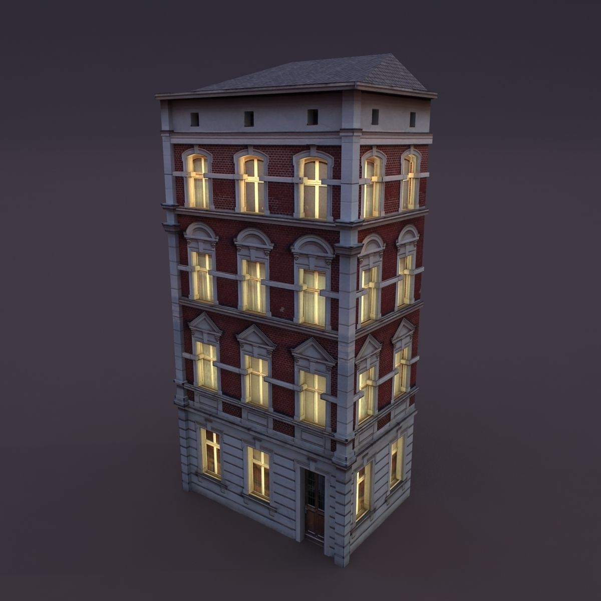 Apartment House Low-poly 3D model_1