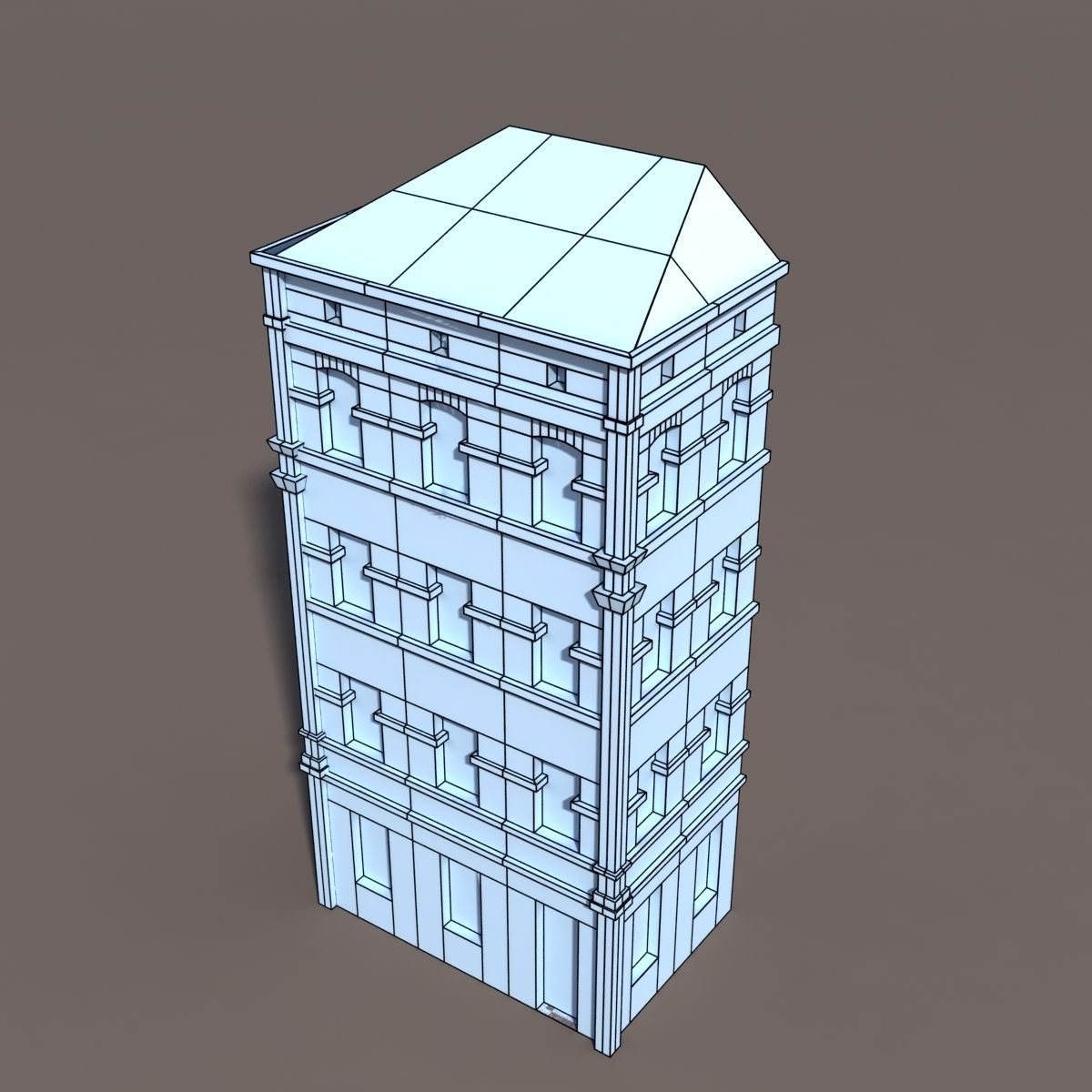 Apartment House Low-poly 3D model_3