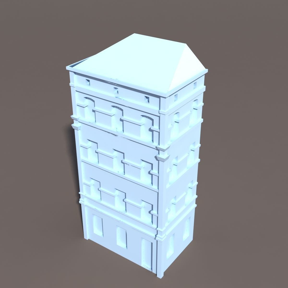 Apartment House Low-poly 3D model_5