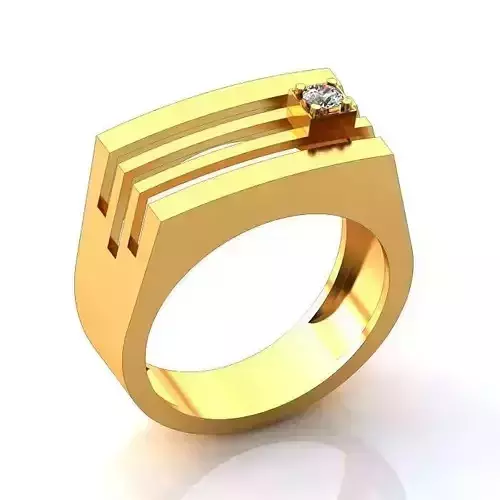 Golden Engagement Ring With Diamond 5