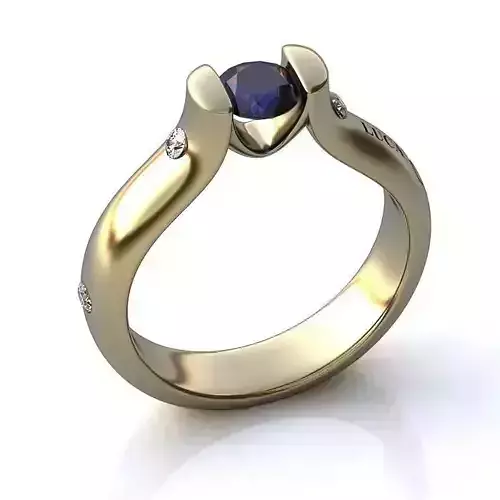 White Gold Engagement Ring With Sapphire 3