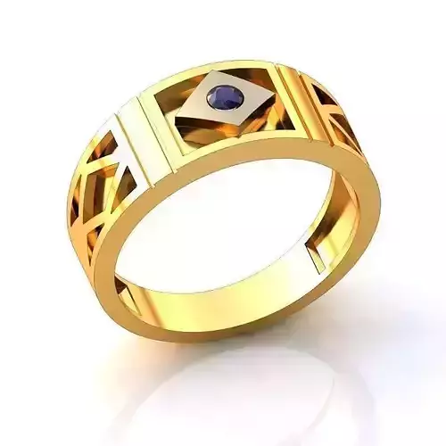 Golden Engagement Ring With Sapphire 7