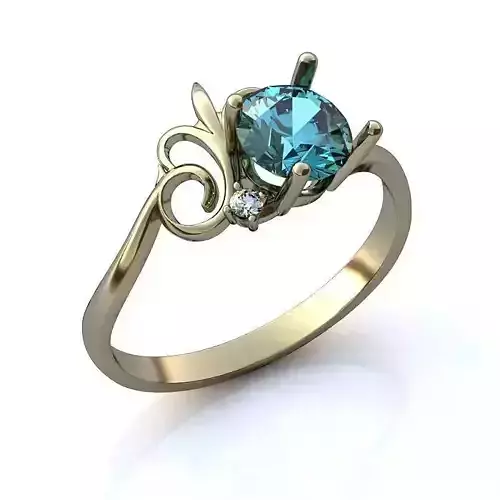 White Gold Engagement Ring With Gemstones 3