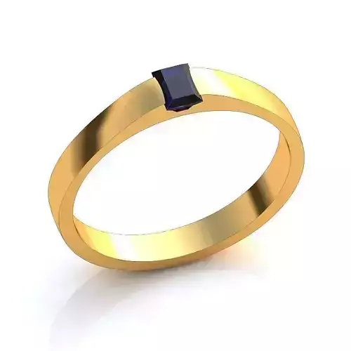 Golden Ring With Sapphire