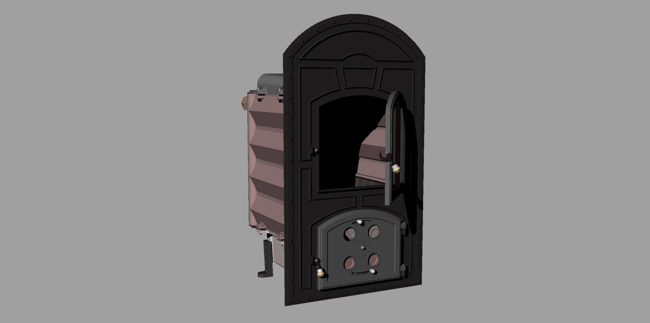 Wooden Stove Free 3D model_13