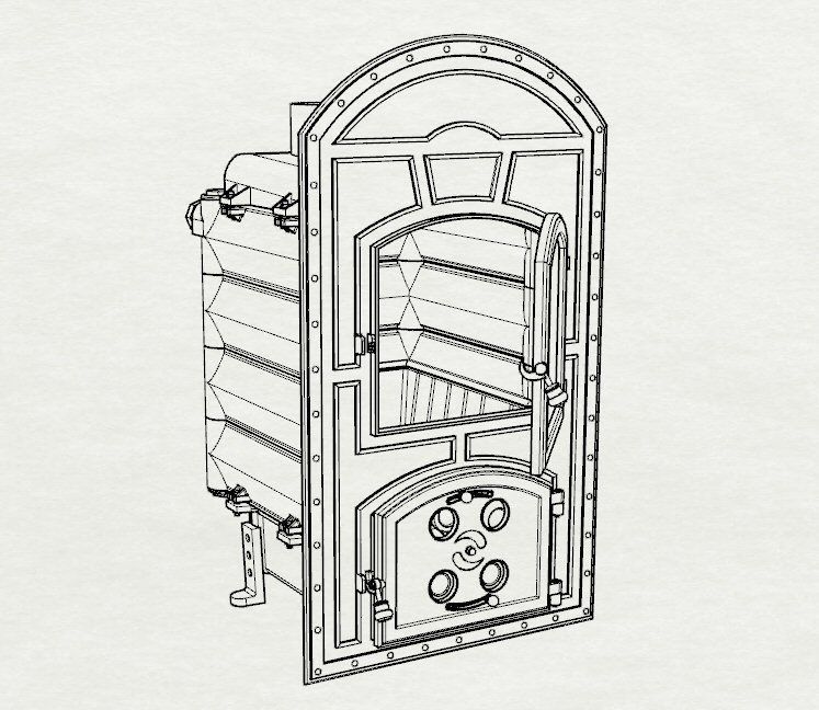 Wooden Stove Free 3D model_11