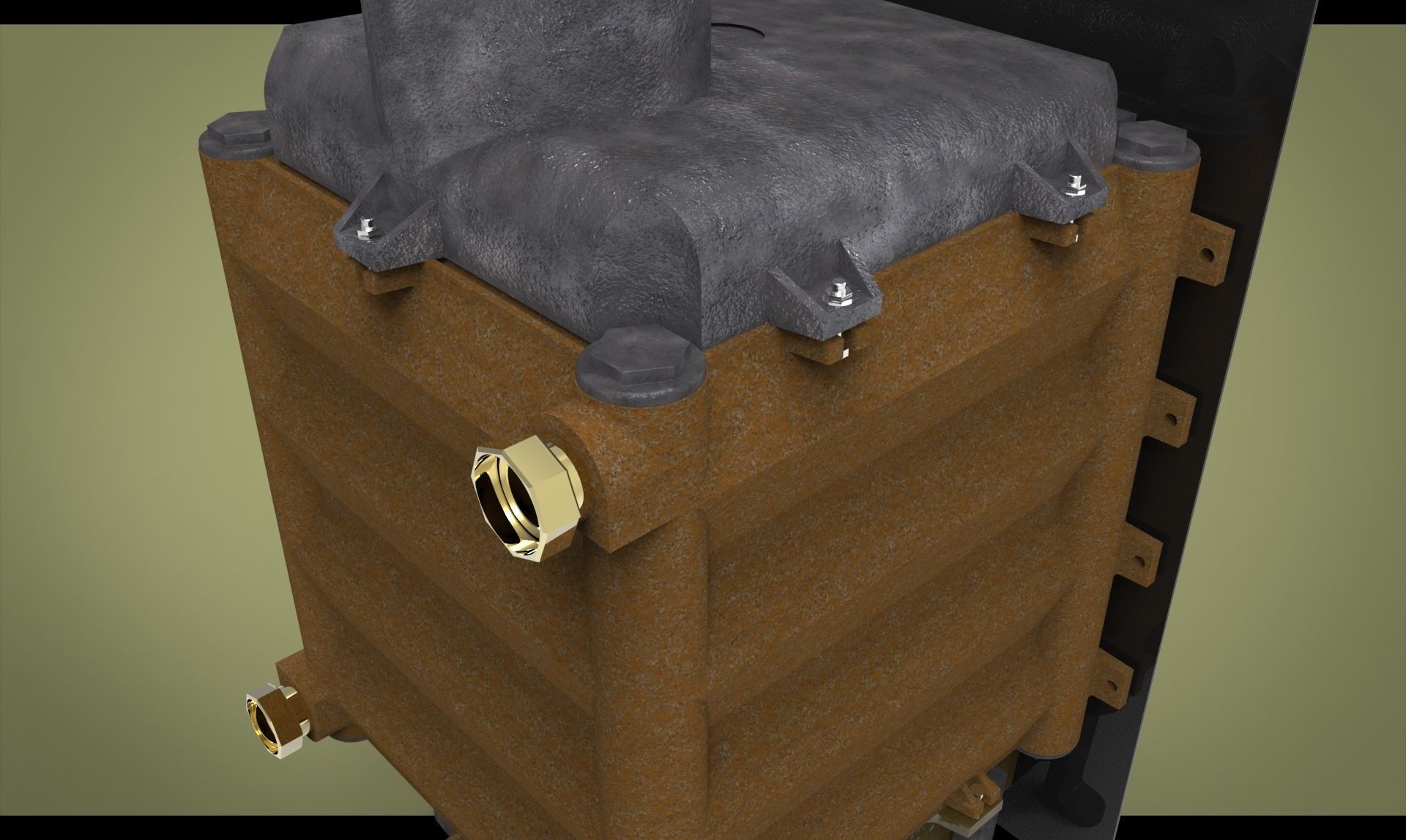 Wooden Stove Free 3D model_7