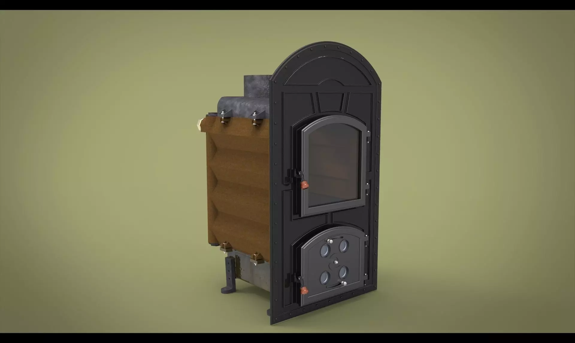 Wooden Stove Free 3D model_0
