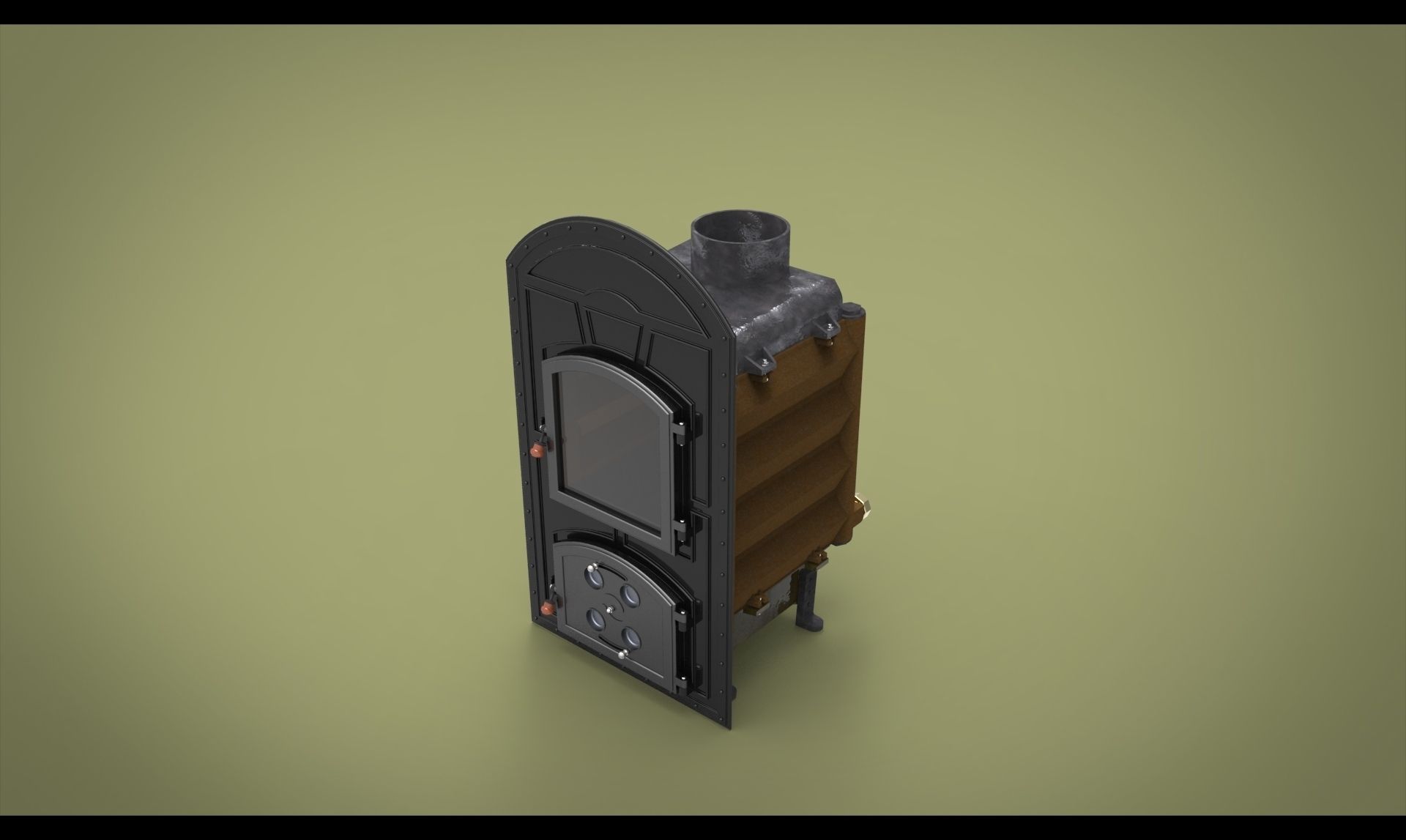 Wooden Stove Free 3D model_4
