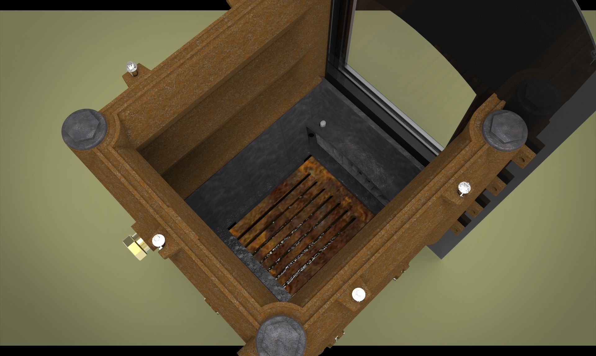 Wooden Stove Free 3D model_2