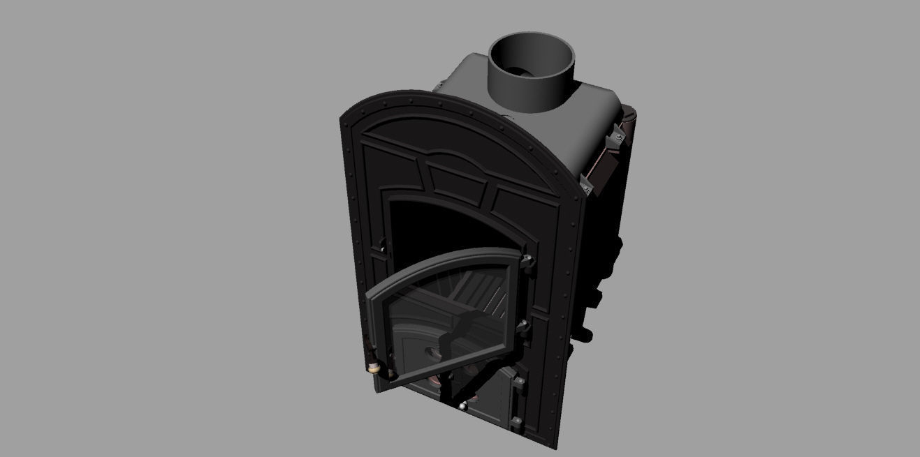 Wooden Stove Free 3D model_9