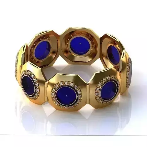 Octagonal Design Ring With Sapphire