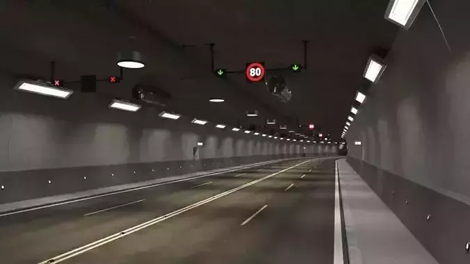 Tileable road tunnel 01 3D model
