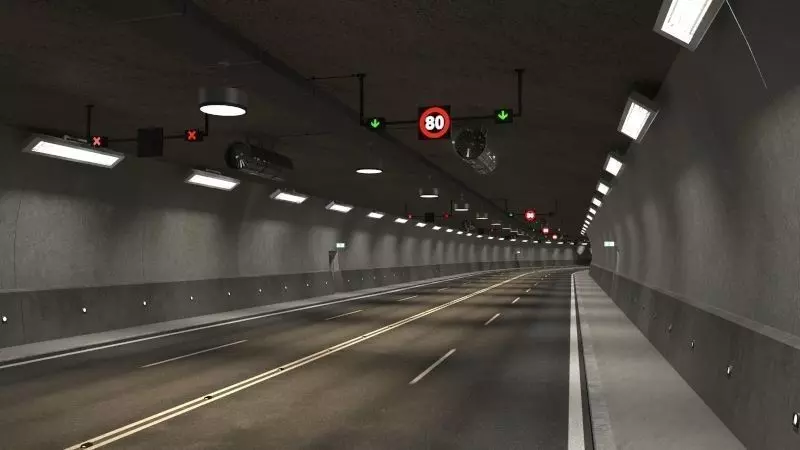 Tileable road tunnel 01 3D model_0