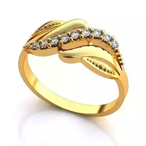 Golden Engagement Ring With Diamonds 39
