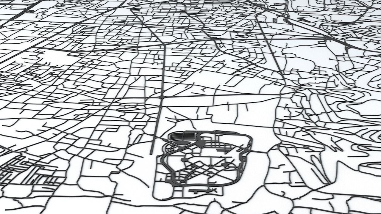 Beirut Road Network and Streets 3D model_6