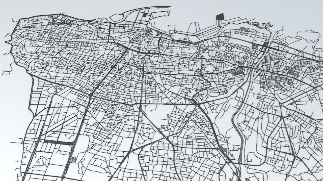 Beirut Road Network and Streets 3D model_5
