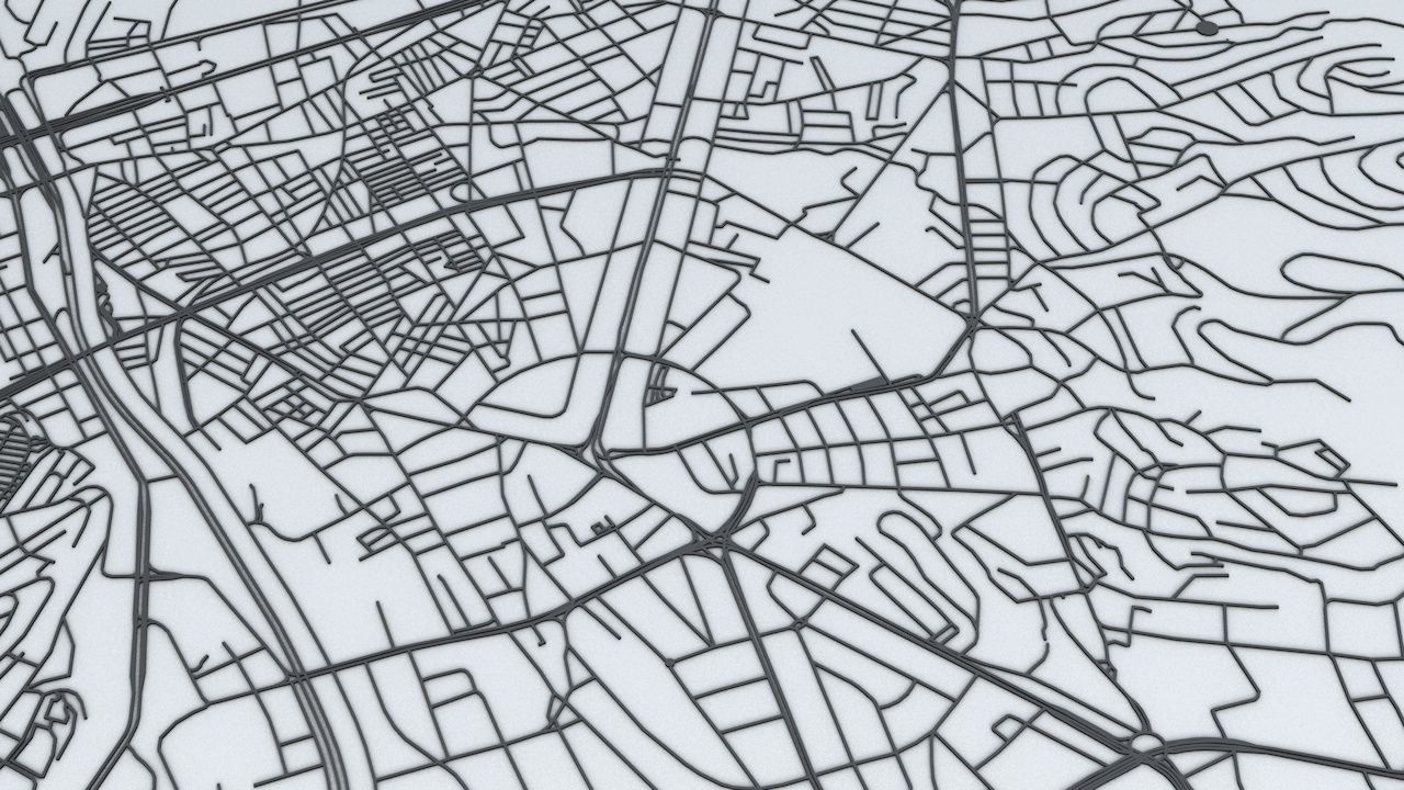 Beirut Road Network and Streets 3D model_2