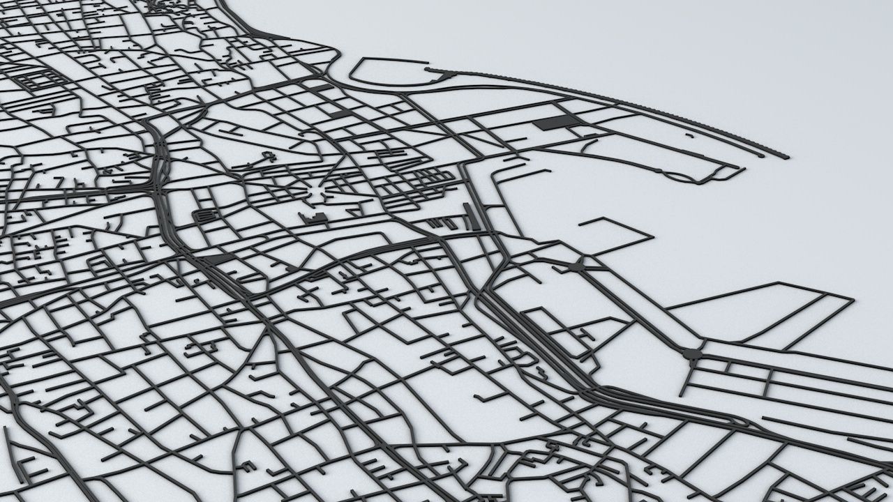 Beirut Road Network and Streets 3D model_4