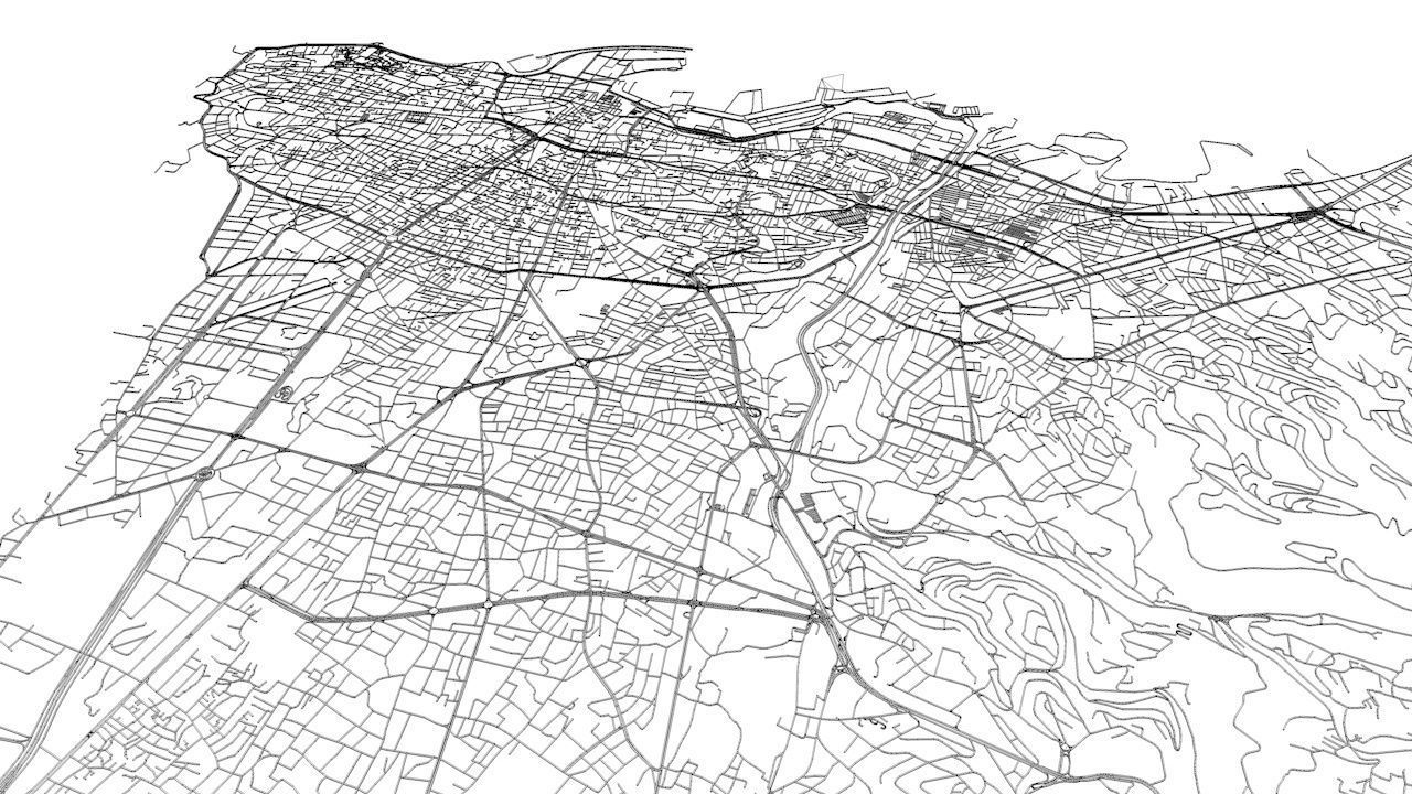 Beirut Road Network and Streets 3D model_9