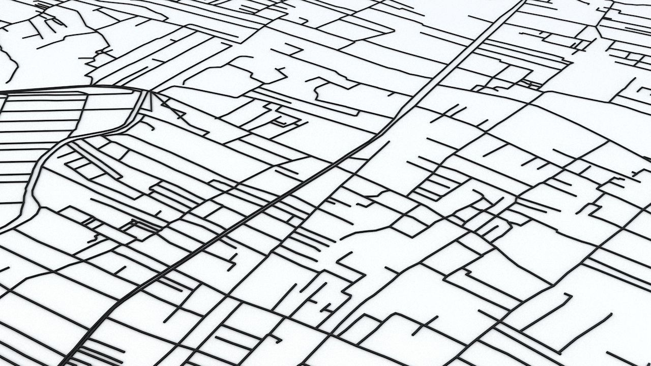 Gaza Strip Road Network and Streets 3D model_3