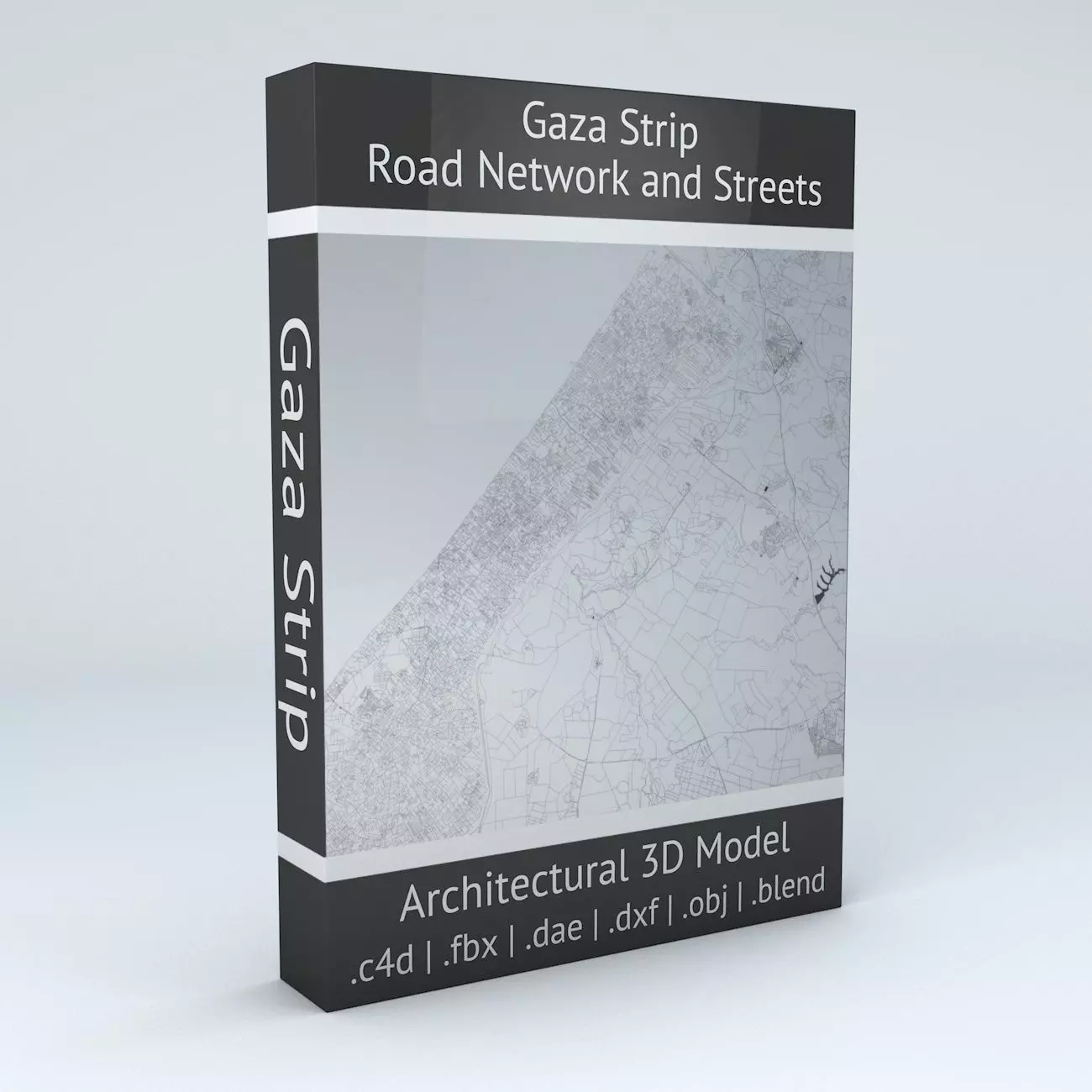Gaza Strip Road Network and Streets 3D model_0