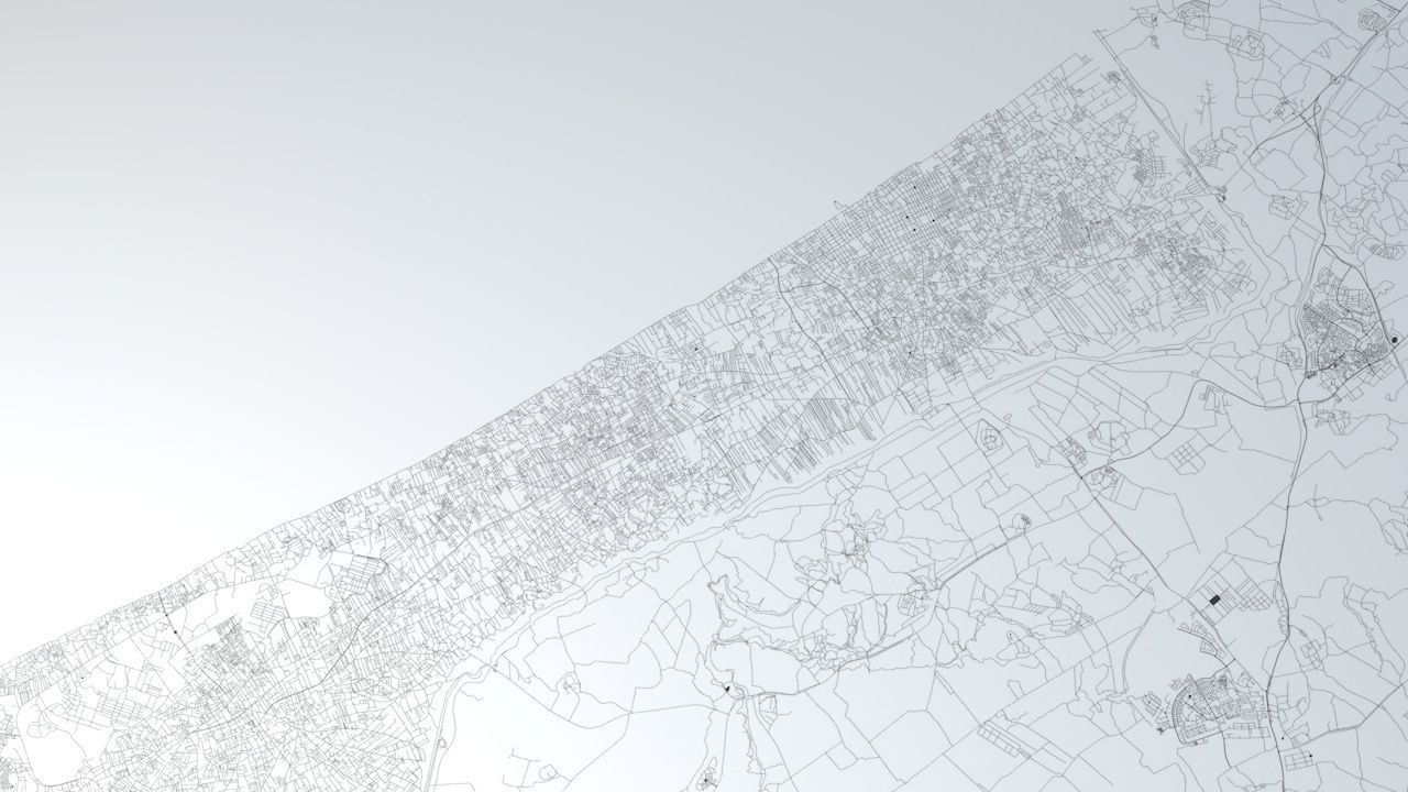 Gaza Strip Road Network and Streets 3D model_4