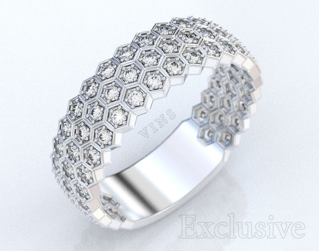 Exclusive ring from the honeycomb collection 394 3D print model