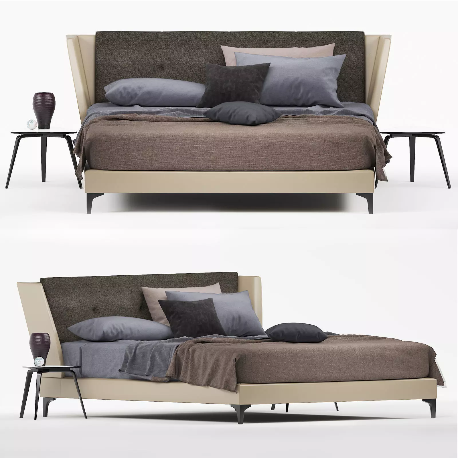 Modern bed 3D model_0