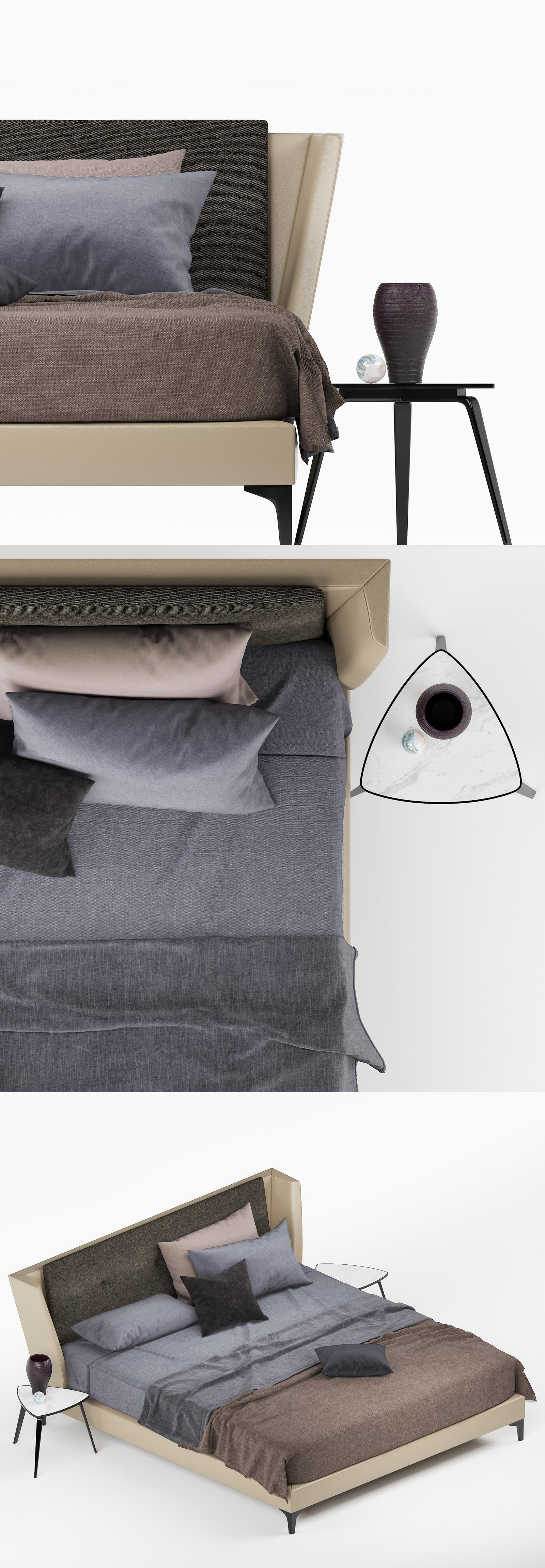 Modern bed 3D model_1