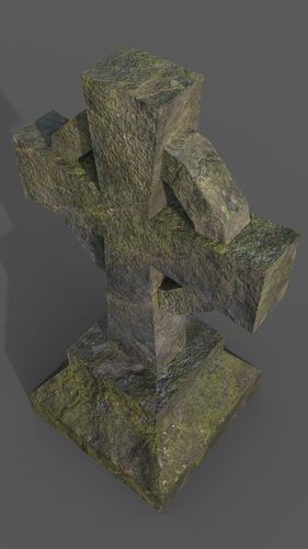 Tombstone Type 7 Low-poly 3D model