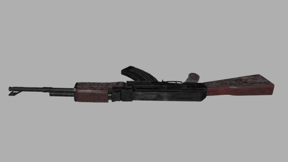 AK 47 GUN Model Low-poly 3D model_12