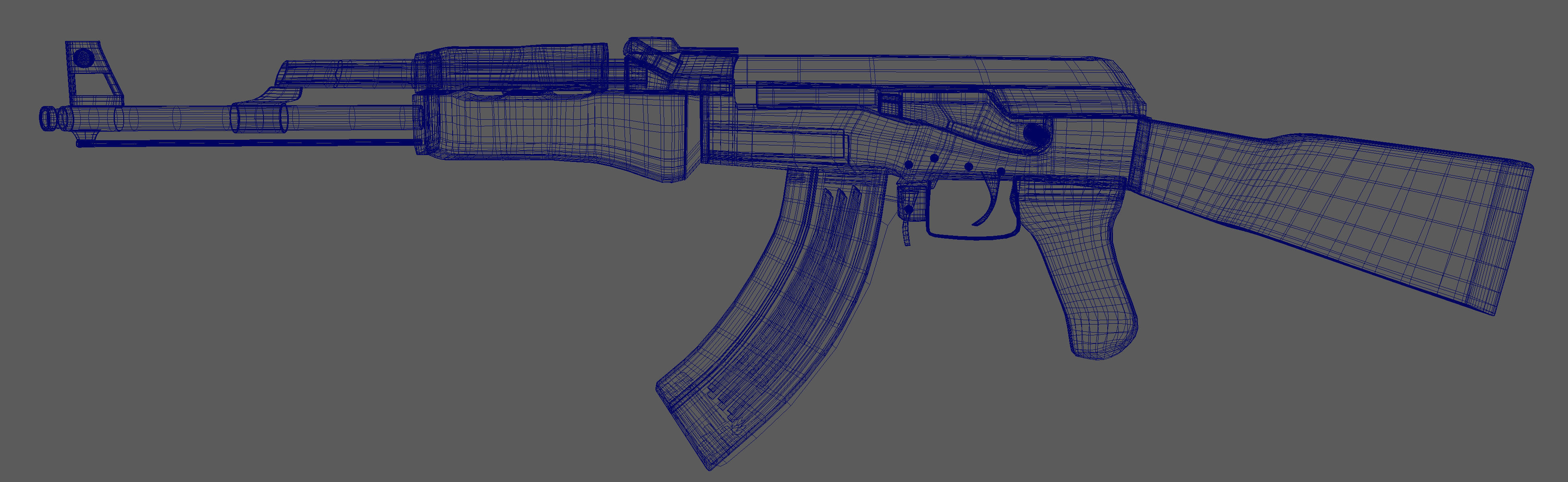 AK 47 GUN Model Low-poly 3D model_3